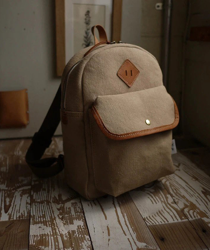 Camel leather 2025 backpack purse